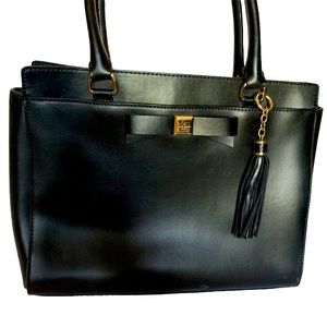 Kate Spade Black Leather Bow Tote Purse